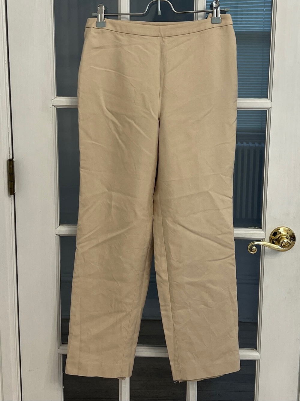 ANN TAYLOR Petites Vintage Women’s Khaki Silk Blend Slim Leg Pants Size 4P